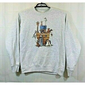 Carolyn Shores Wright Vintage Noahs Ark Sweatshirt Made In USA Size XL